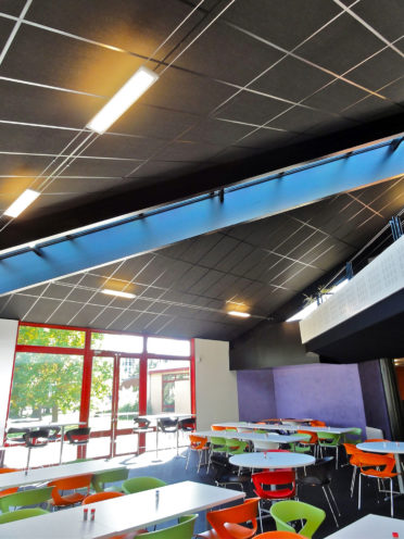 Installation of Rockfon mono-acoustic ceilings for the redevelopment of the restaurant areas at the Crédit Agricole Centre Est