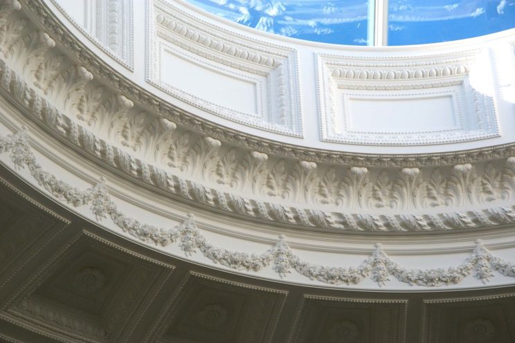 Ornaments made of fibrous plaster for the decoration of a dome in a castle in Ireland