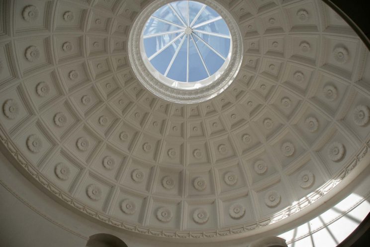 Ornaments made of fibrous plaster for the decoration of a dome in a castle in Ireland