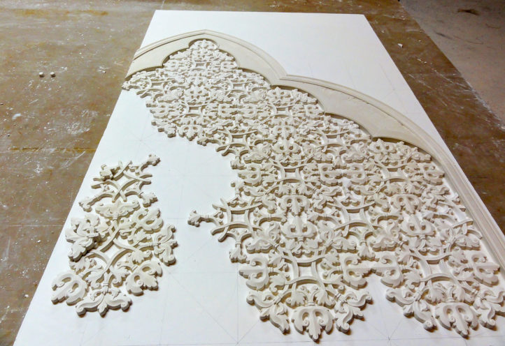 Moucharabieh sculpture made of fibrous plaster in our studio