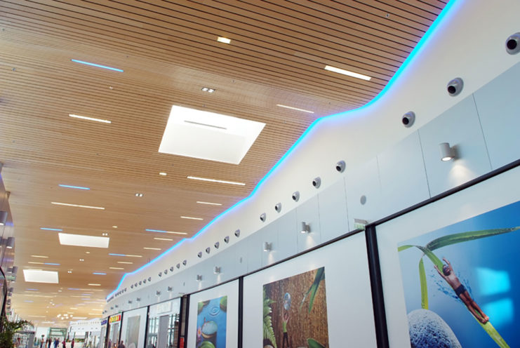 Undulating ceiling in fibrous plaster at Vitam Parc in Neydens