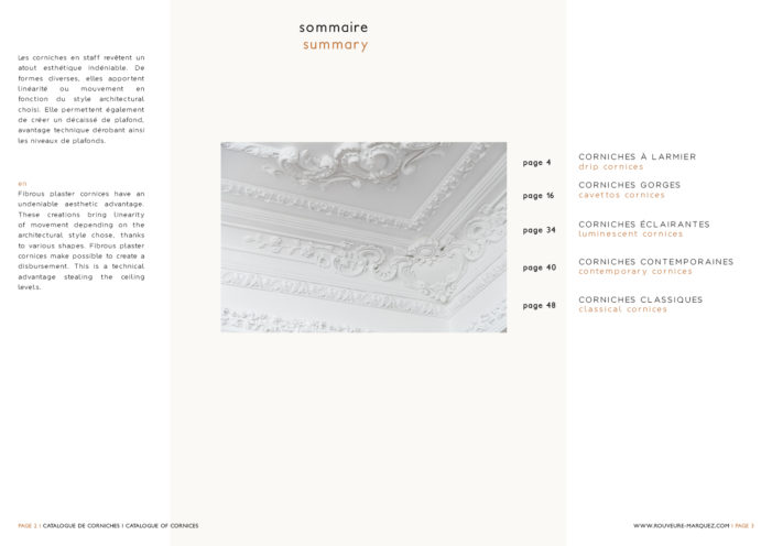 Catalogue of fibrous plaster cornices