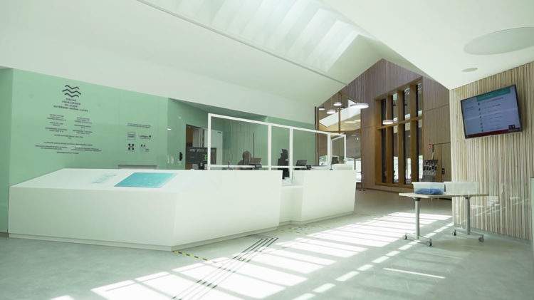 Acoustic ceilings at aqua ludic swimming pool